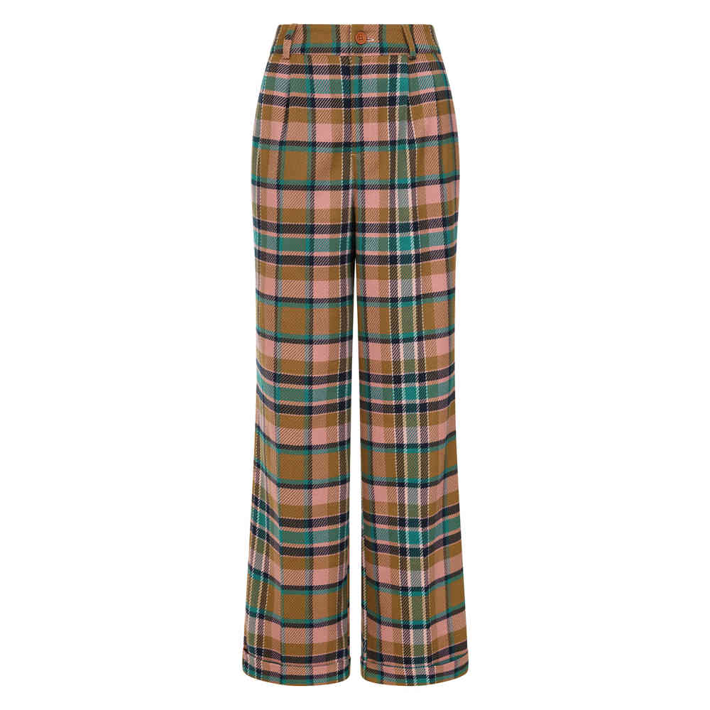Banned - Harriet Plaid Pantalon coupe standard - Rose